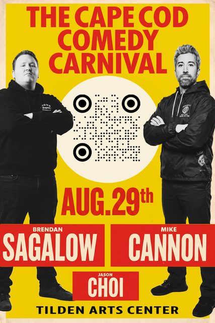 The Cape Cod Comedy Carnival poster: QR code version